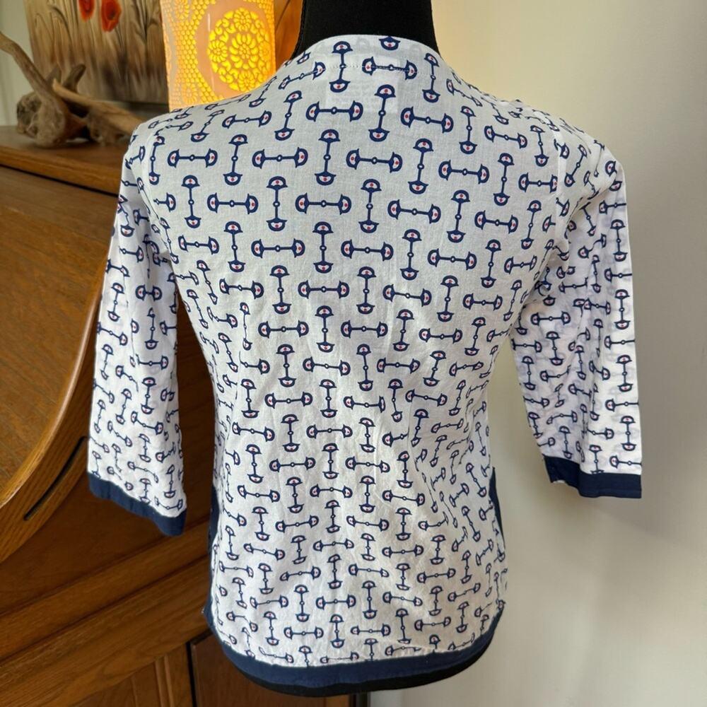 Malabar Bay Navy and White Lightweight Coverup Shirt - Picture 6 of 11